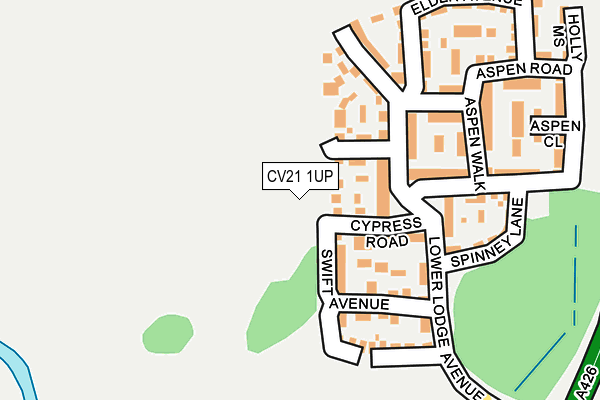 CV21 1UP map - OS OpenMap – Local (Ordnance Survey)