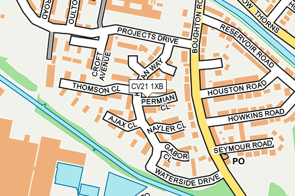 CV21 1XB map - OS OpenMap – Local (Ordnance Survey)