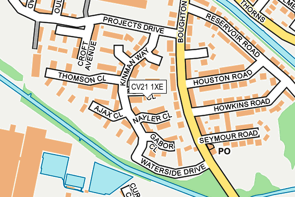 CV21 1XE map - OS OpenMap – Local (Ordnance Survey)
