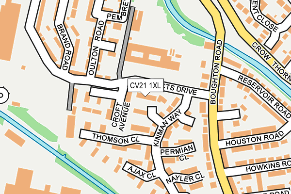 CV21 1XL map - OS OpenMap – Local (Ordnance Survey)