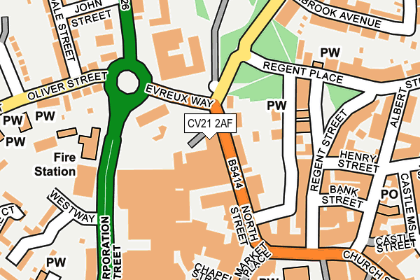 CV21 2AF map - OS OpenMap – Local (Ordnance Survey)