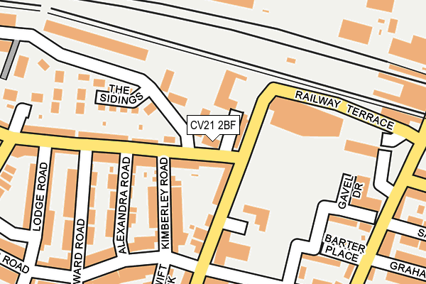 CV21 2BF map - OS OpenMap – Local (Ordnance Survey)