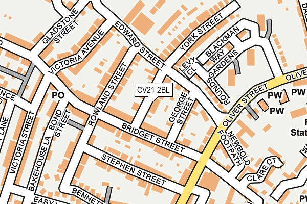 CV21 2BL map - OS OpenMap – Local (Ordnance Survey)