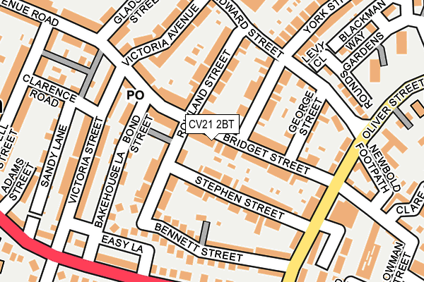 CV21 2BT map - OS OpenMap – Local (Ordnance Survey)