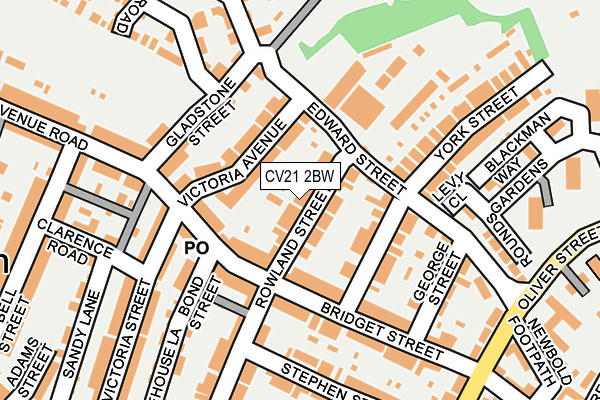 CV21 2BW map - OS OpenMap – Local (Ordnance Survey)