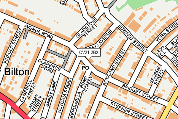 CV21 2BX map - OS OpenMap – Local (Ordnance Survey)
