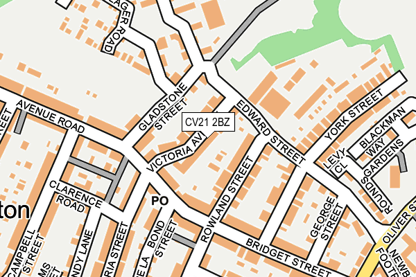 CV21 2BZ map - OS OpenMap – Local (Ordnance Survey)