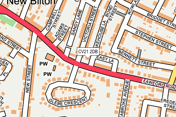 CV21 2DB map - OS OpenMap – Local (Ordnance Survey)