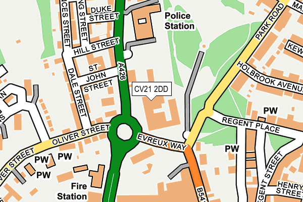 CV21 2DD map - OS OpenMap – Local (Ordnance Survey)