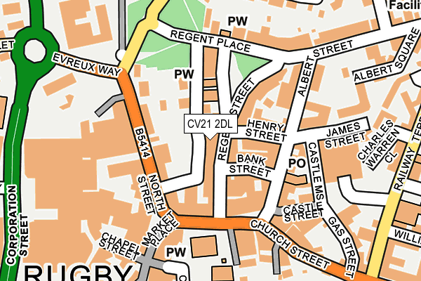 CV21 2DL map - OS OpenMap – Local (Ordnance Survey)