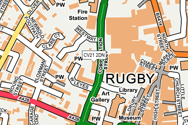 CV21 2DN map - OS OpenMap – Local (Ordnance Survey)