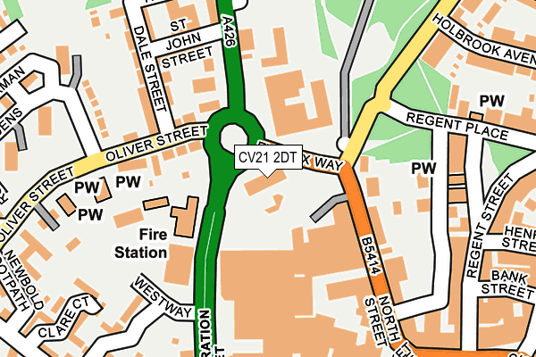 CV21 2DT map - OS OpenMap – Local (Ordnance Survey)