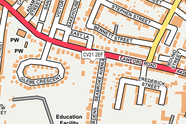 CV21 2EF map - OS OpenMap – Local (Ordnance Survey)