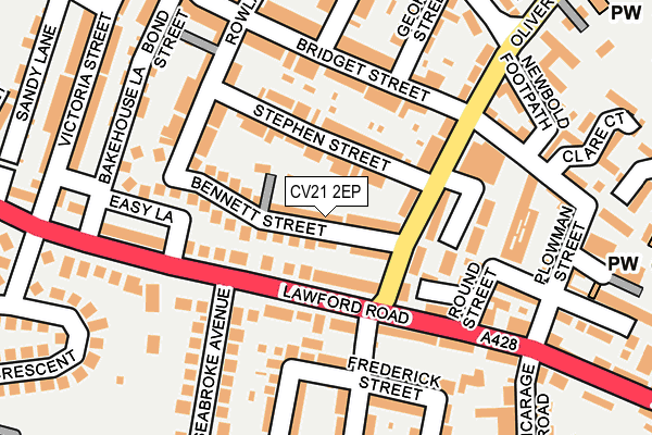 CV21 2EP map - OS OpenMap – Local (Ordnance Survey)