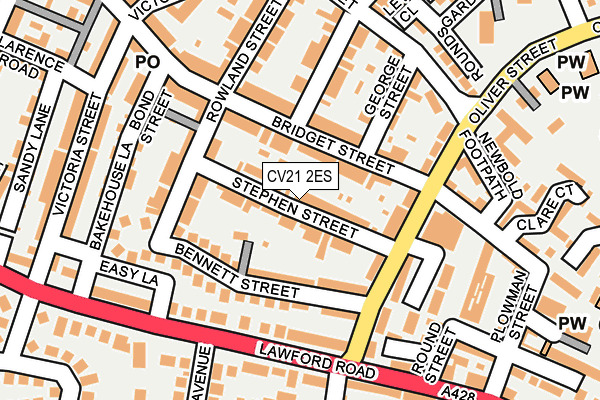 CV21 2ES map - OS OpenMap – Local (Ordnance Survey)