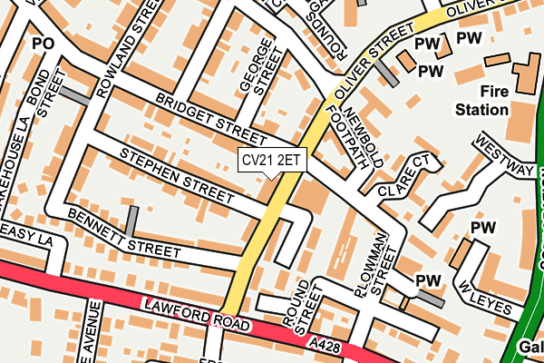 CV21 2ET map - OS OpenMap – Local (Ordnance Survey)