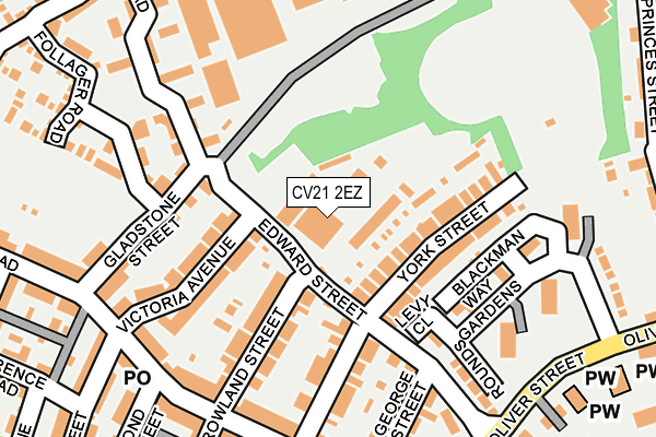CV21 2EZ map - OS OpenMap – Local (Ordnance Survey)