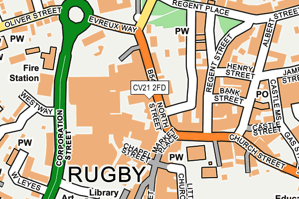 CV21 2FD map - OS OpenMap – Local (Ordnance Survey)