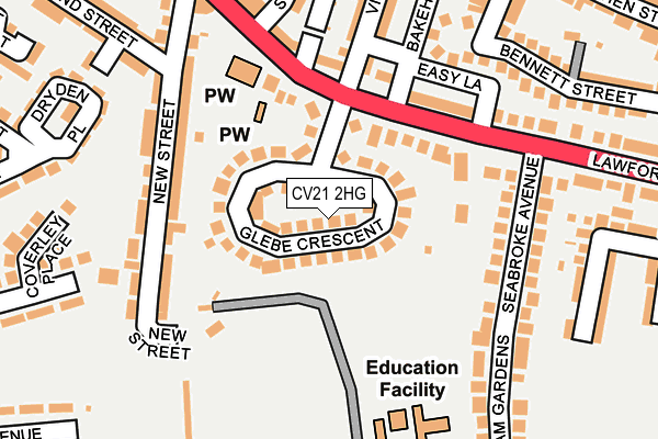 CV21 2HG map - OS OpenMap – Local (Ordnance Survey)