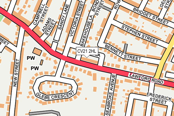 CV21 2HL map - OS OpenMap – Local (Ordnance Survey)