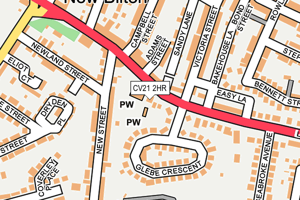 CV21 2HR map - OS OpenMap – Local (Ordnance Survey)