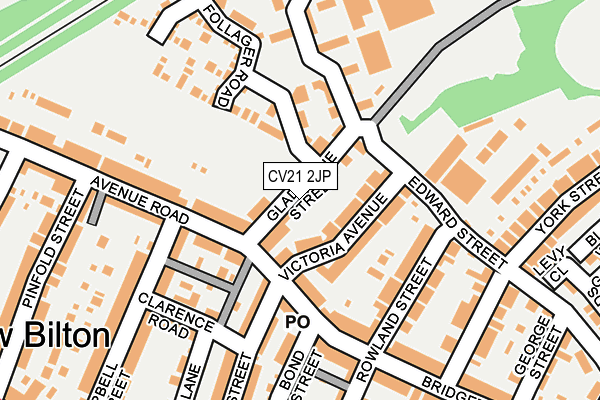 CV21 2JP map - OS OpenMap – Local (Ordnance Survey)