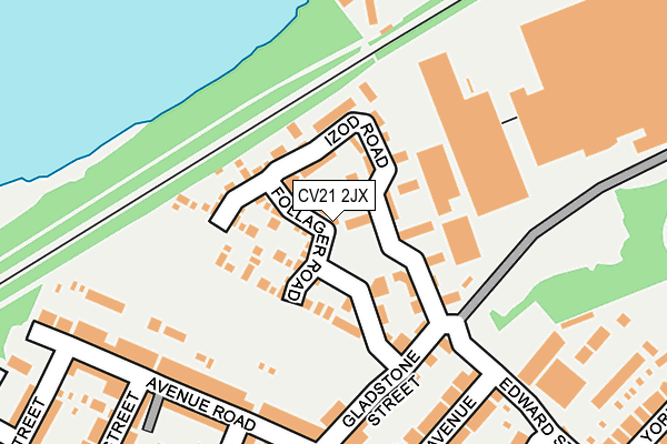 CV21 2JX map - OS OpenMap – Local (Ordnance Survey)