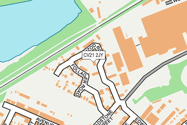 CV21 2JY map - OS OpenMap – Local (Ordnance Survey)