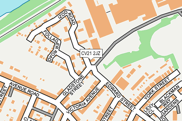 CV21 2JZ map - OS OpenMap – Local (Ordnance Survey)