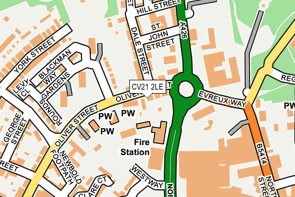 CV21 2LE map - OS OpenMap – Local (Ordnance Survey)