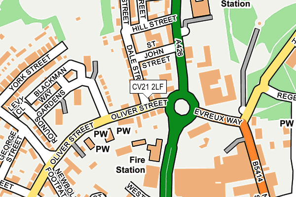 CV21 2LF map - OS OpenMap – Local (Ordnance Survey)