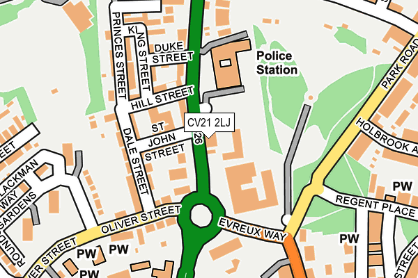 CV21 2LJ map - OS OpenMap – Local (Ordnance Survey)