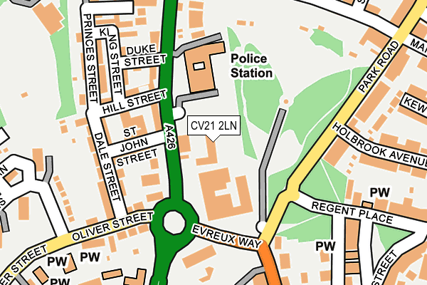 CV21 2LN map - OS OpenMap – Local (Ordnance Survey)