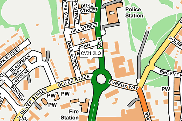 CV21 2LQ map - OS OpenMap – Local (Ordnance Survey)