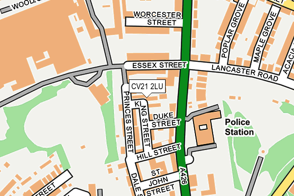 CV21 2LU map - OS OpenMap – Local (Ordnance Survey)