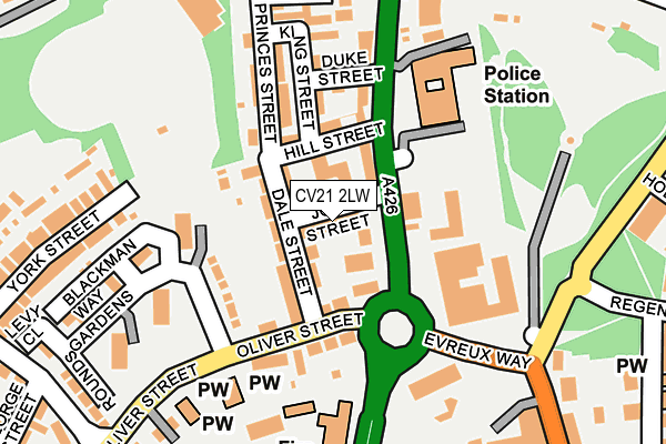 CV21 2LW map - OS OpenMap – Local (Ordnance Survey)