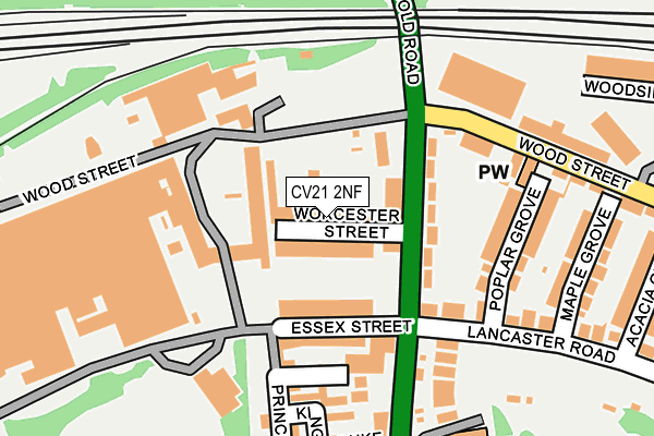 CV21 2NF map - OS OpenMap – Local (Ordnance Survey)