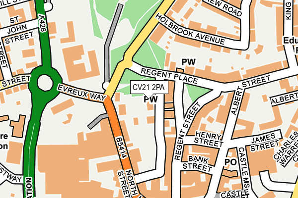 CV21 2PA map - OS OpenMap – Local (Ordnance Survey)