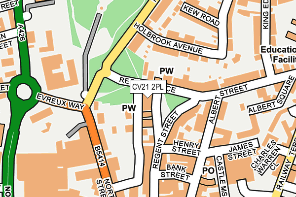 CV21 2PL map - OS OpenMap – Local (Ordnance Survey)