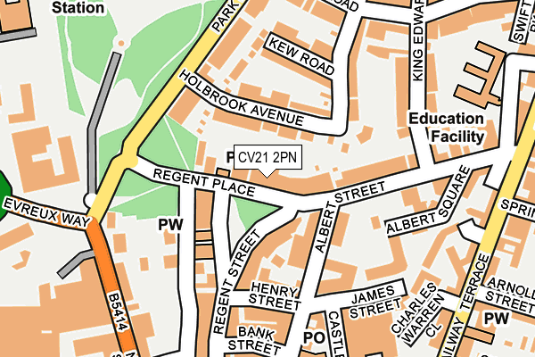 CV21 2PN map - OS OpenMap – Local (Ordnance Survey)