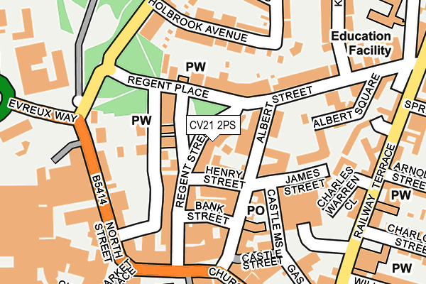 CV21 2PS map - OS OpenMap – Local (Ordnance Survey)