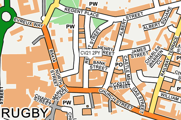 CV21 2PY map - OS OpenMap – Local (Ordnance Survey)