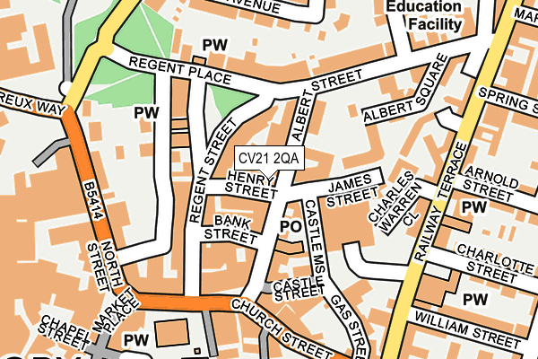 CV21 2QA map - OS OpenMap – Local (Ordnance Survey)