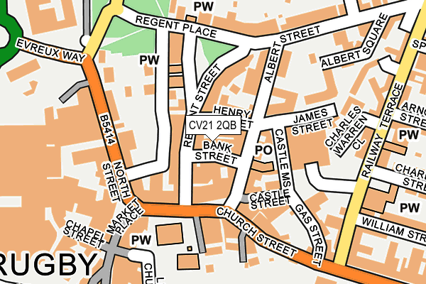 CV21 2QB map - OS OpenMap – Local (Ordnance Survey)