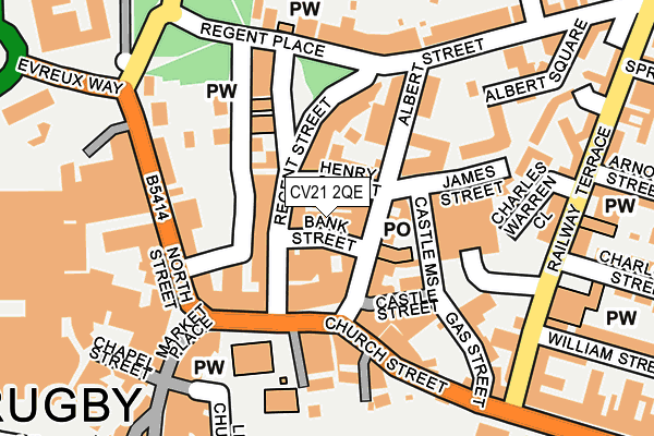 CV21 2QE map - OS OpenMap – Local (Ordnance Survey)