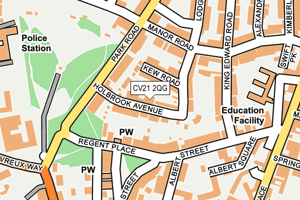 CV21 2QG map - OS OpenMap – Local (Ordnance Survey)