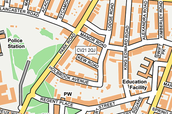 CV21 2QJ map - OS OpenMap – Local (Ordnance Survey)