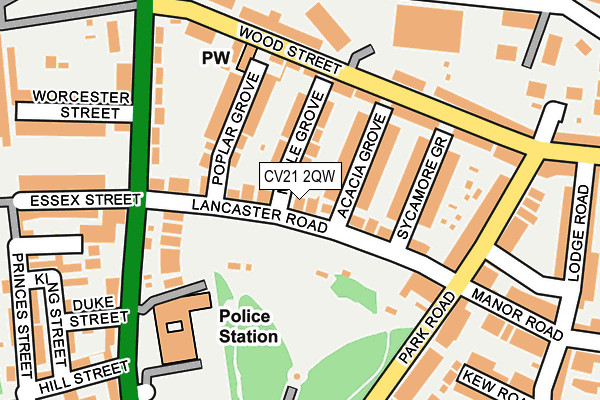 CV21 2QW map - OS OpenMap – Local (Ordnance Survey)