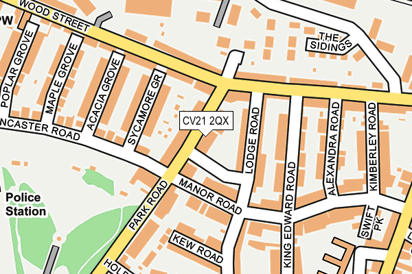 CV21 2QX map - OS OpenMap – Local (Ordnance Survey)