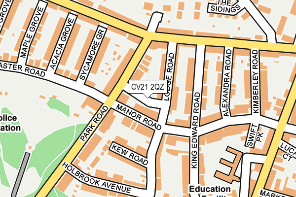 CV21 2QZ map - OS OpenMap – Local (Ordnance Survey)